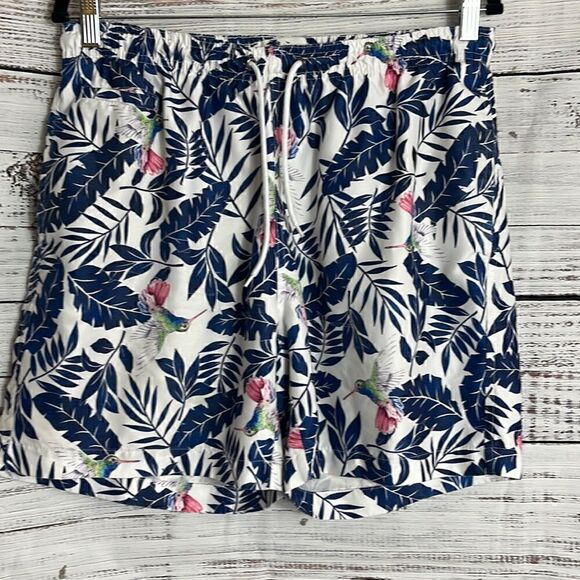 Trunk surf and swim Co mens swim trunk size L drawstring tropical - Picture 1 of 9